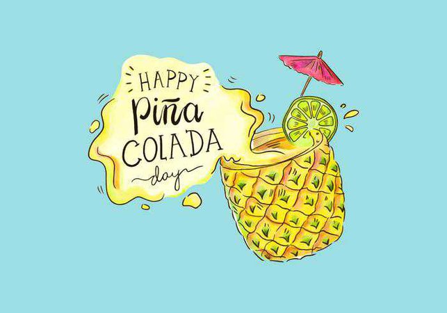Cute Piña Colada Day Vector Background - Download Free Vector Art, Stock Graphics & Images