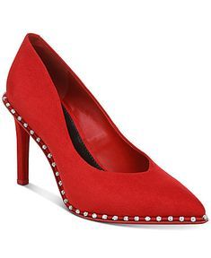 Red Pearl Trimmed Pumps (heels)