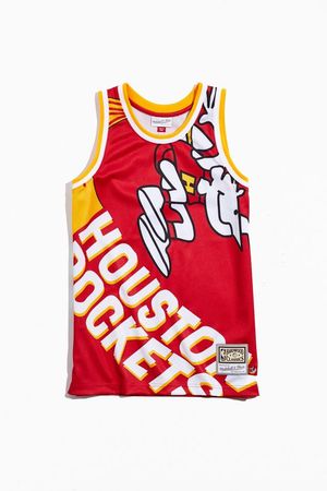Mitchell & Ness Houston Rockets Oversized Logo Jersey Tank Top | Urban Outfitters