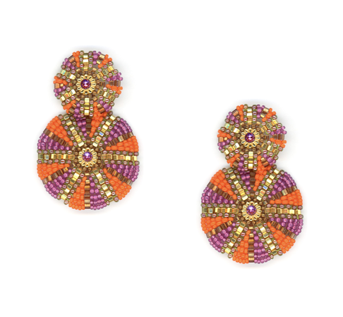 Pink and Orange Double Twist Earring – Susan Saffron Jewelry