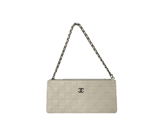 Chanel Off-White Charm Pattern Mini Shoulder Bag - treasuresofnyc