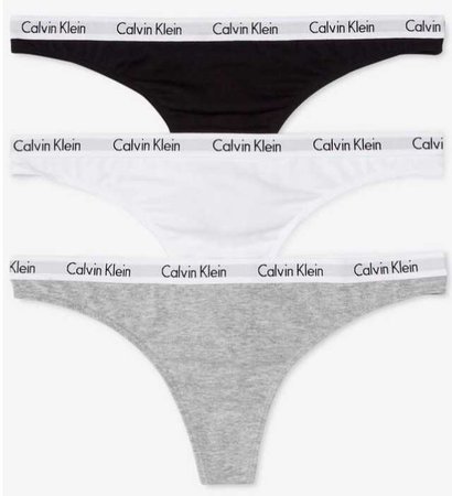 calvin klein thong panty pack 3-pack 3 grey gray white black logo waistband filler panties panty underwear undies
