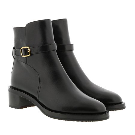 Celine Buckle Ankle Boots Leather Black in black | fashionette