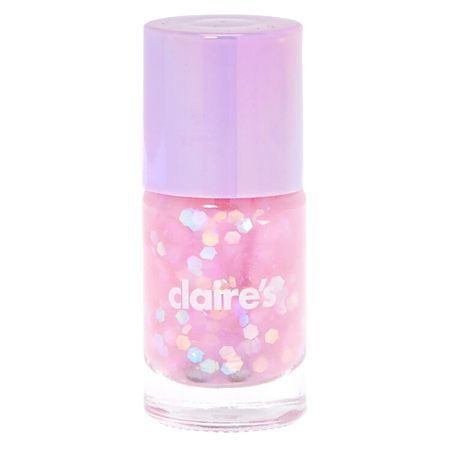 Claire's Glitter Nail Polish - Pink Pastel