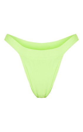Lime High Leg Elasticated Bikini Bottom | PrettyLittleThing USA