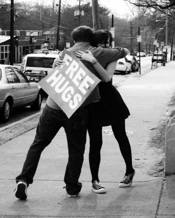 Free Hugs (B&W Image)