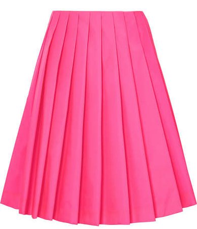 Wrap-effect Pleated Shell Skirt - Pink