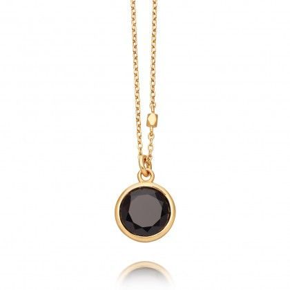 Gold Stilla Black Onyx Pendant Necklace
