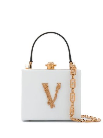 Shop white Versace mini Virtus crossbody bag with Express Delivery - Farfetch