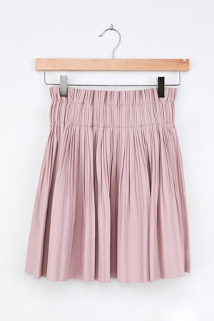 Mauve Mini Skirt - Vegan Leather Mini Skirt - Pleated Skirt - Lulus