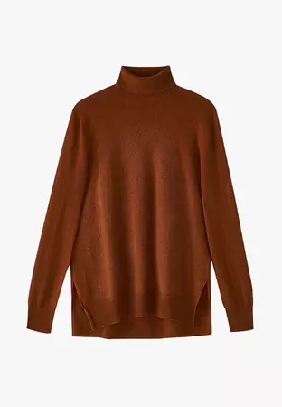 Massimo Dutti UNIFARBENER - Stickad tröja - brown - Zalando.se