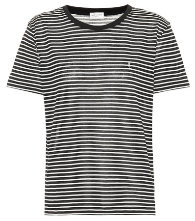 Striped Cotton T-Shirt | Saint Laurent - Mytheresa