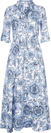 Kasia Printed Linen Shirt Dress