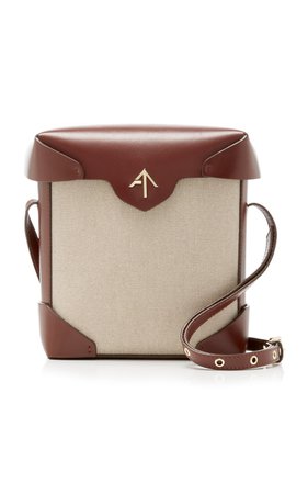 Pristine Mini Leather and Canvas Shoulder Bag by Manu Atelier | Moda Operandi