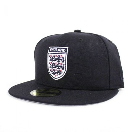 England Soccer Crest New Era 59Fifty Fitted Hat (Navy Gray Under Brim) - International Teams - Hats