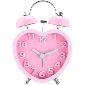 Pink heart alarm clock