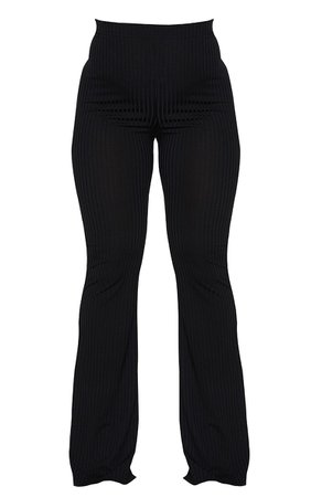 Shape Black Ruched Bum Flared Trousers | PrettyLittleThing USA