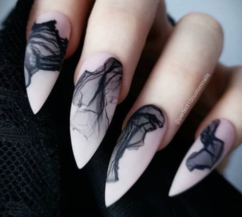 black/nude “vail “ nails