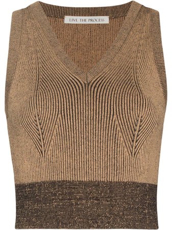 Live The Process Marl Cropped Knitted Top - Farfetch