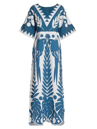 Shop Farm Rio Patchwork Embroidered Maxi Dress | Saks Fifth Avenue