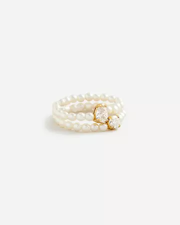 J.Crew: Crystal And Pearl Rings Set For Women