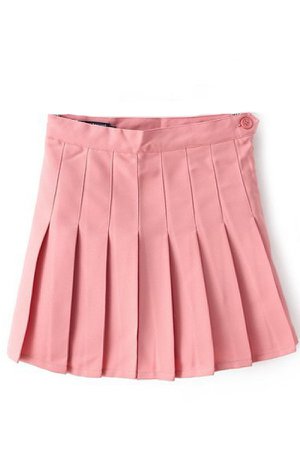 Pink Pleated Skater Skirt