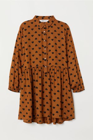 Shirt dress - Brown/Heart pattern - Kids | H&M GB
