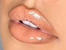 nude glossy lips