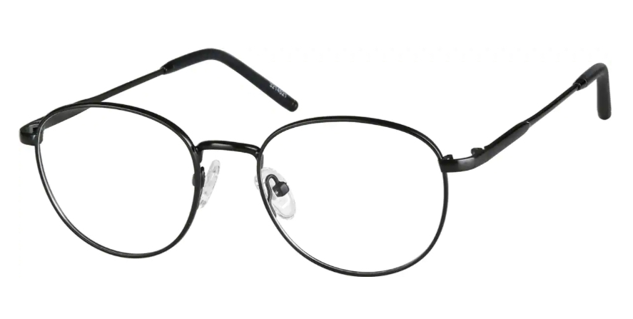 Zenni Round Glasses 3214521 wire rim black rimmed filler png