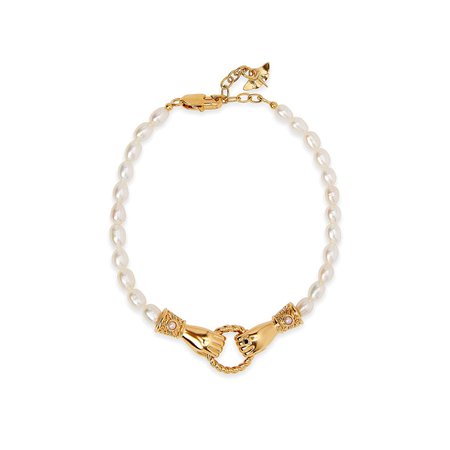 Gold NALOG Ring And Pearl Bracelet | i The Label – ithelabel.com