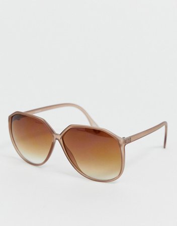 ASOS DESIGN angular 70's oversized sunglasses | ASOS