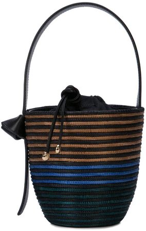 Cesta Collective woven striped bucket bag