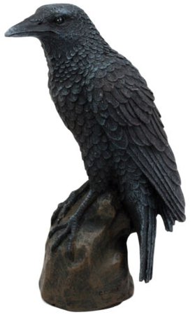 Gothic Graveyard Raven Statue Crow Scavenger Bird Perching On Rock Figurine 6"H 810144032399 | eBay