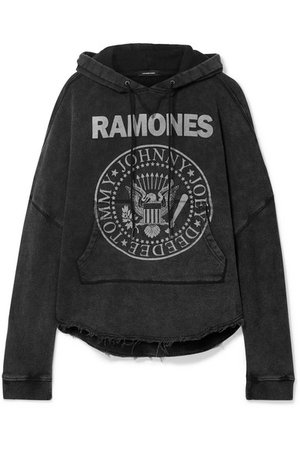 R13 | Ramones Patti oversized printed cotton-blend jersey hoodie | NET-A-PORTER.COM