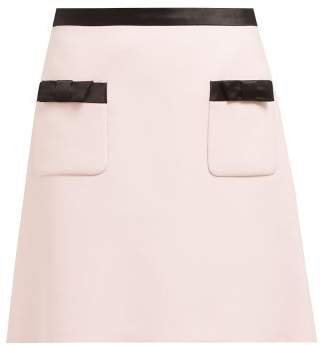 Bow Embellished Mini Skirt - Womens - Light Pink