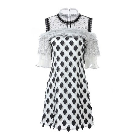 Off Shoulder Diamond Embroidery Lace Dress | Jisoo - BlackPink | K-Fashion at Fashionchingu