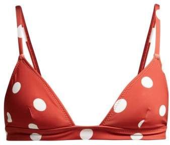The Morgan Polka Dot Bikini Top - Womens - Red Multi