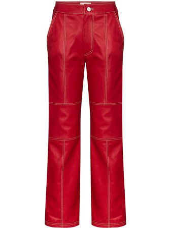 Kirin Leather Straight-Fit Trousers Ss20 | Farfetch.com