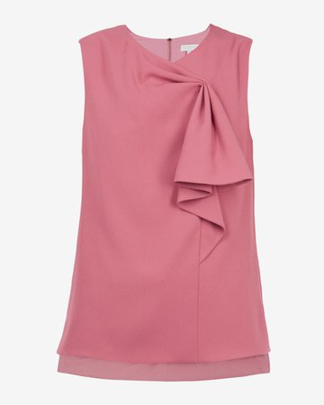 Sculpted bow sleeveless top - Coral | Tops and T-shirts | Ted Baker ROW