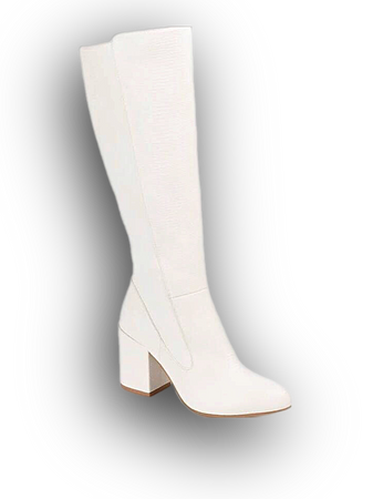 white ivory wide calf boots