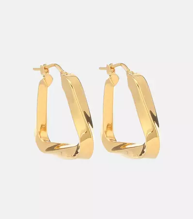 Essentials Gold Plated Hoop Earrings in Gold - Bottega Veneta | Mytheresa