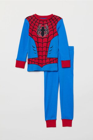 Jersey pyjamas - Bright blue/Spider-Man - Kids | H&M GB