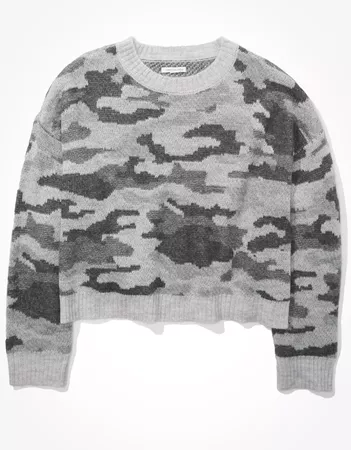 AE Camo Crew Neck Sweater