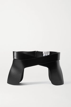 Black Leather corset belt | Alexander McQueen | NET-A-PORTER