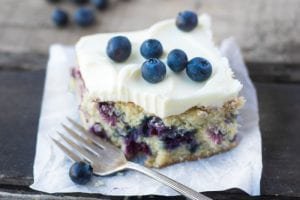 Blueberry Zucchini Snack Cake with Lemon Buttercream | The View from Great Island
