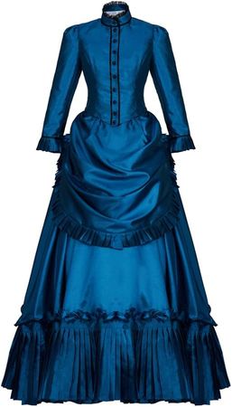Vintage Victorian Gothic Cosplay Costume Civil War Southern Belle Ball Gown Dress Halloween Theater Edwardian Dress : Clothing, Shoes & Jewelry