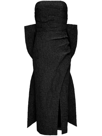 Rebecca Vallance Helene oversize-bow Strapless Midi Dress - Farfetch