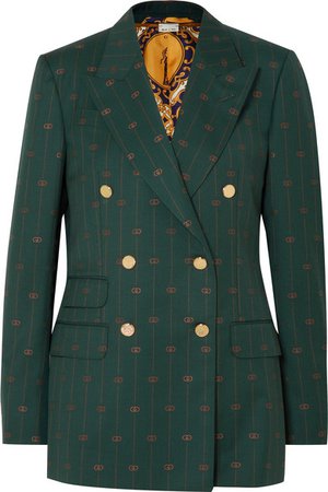 Gucci | Wool-jacquard double-breasted blazer | NET-A-PORTER.COM