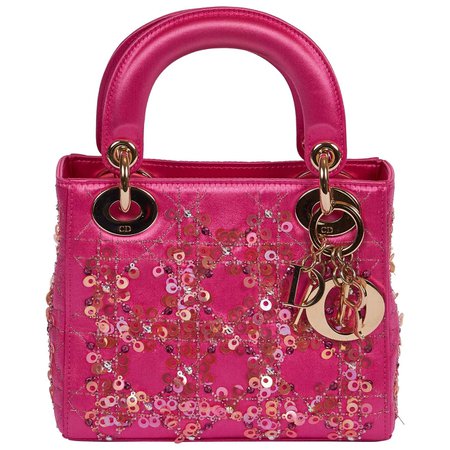 Mini Lady Dior Couture Hot Pink Sequin Bag For Sale at 1stDibs | hot pink handbag, lady dior hot pink, dior sequin bag