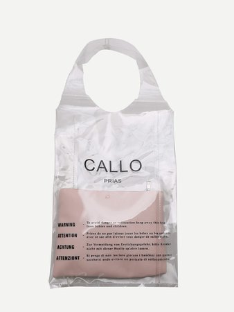 Slogan Print Tote Bag With Inner ClutchFor Women-romwe